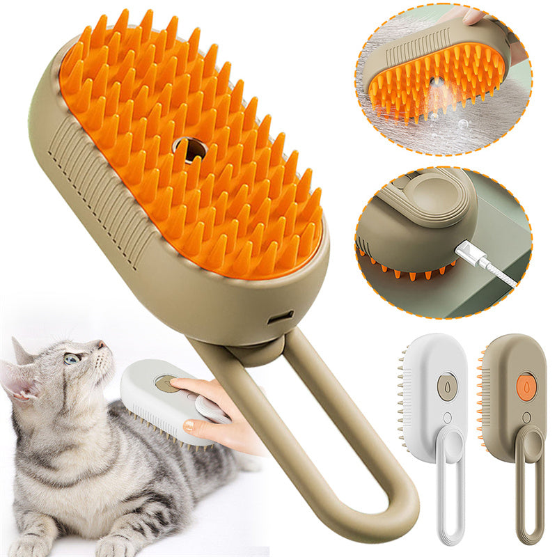 Steam Brush "Steamy" for Cats and Dogs - 3 In 1 Electric Spray